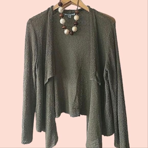Wind River Slubby Army Green Open Cardigan Size L - Picture 1 of 4
